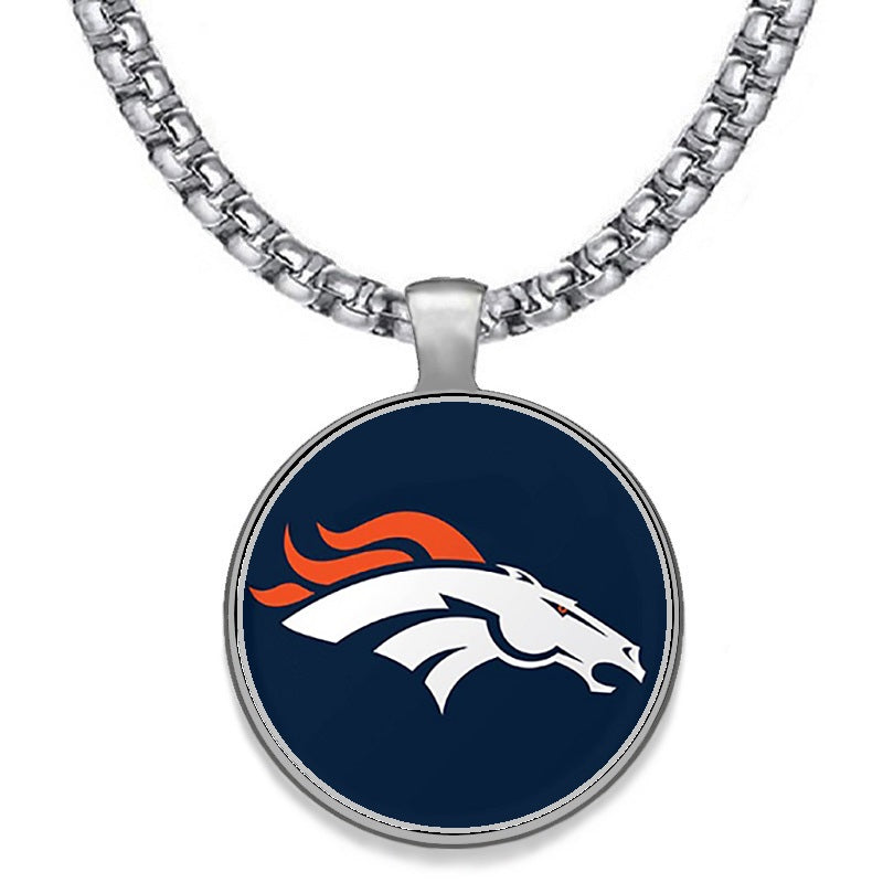 Large Denver Broncos Necklace Stainless Steel Chain Football Free Ship' D30