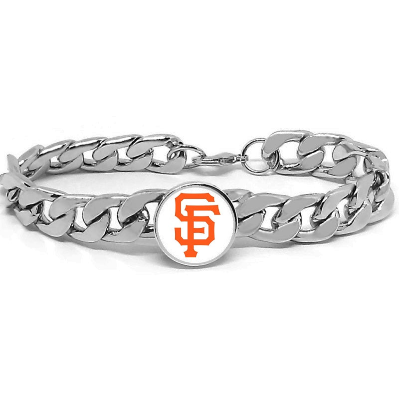 San Francisco SF Giants Mens Stainless Wide Link Chain Bracelet Jewelry Gift