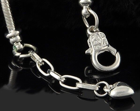 3 Pc Lot 925 Sterling Silver Womens DIY Charm Bracelet With Removable Ends D403B