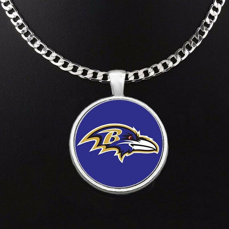 Baltimore Ravens Mens Womens 24" Stainless Steel Chain Pendant Necklace D5