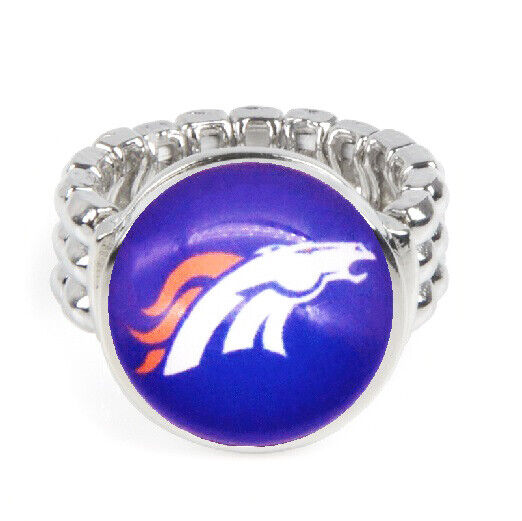 Denver Broncos Gift Set Womens 925 Sterling Silver Necklace With Ring D18D2