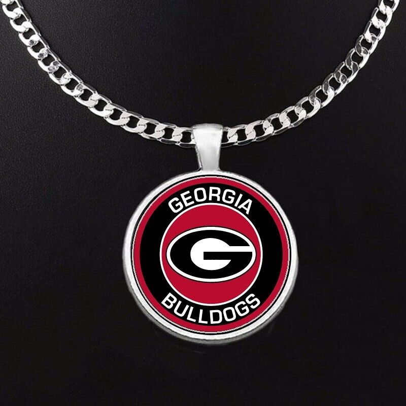 Georgia Bulldogs Mens Womens 24" Stainless Steel Chain Pendant Necklace D5