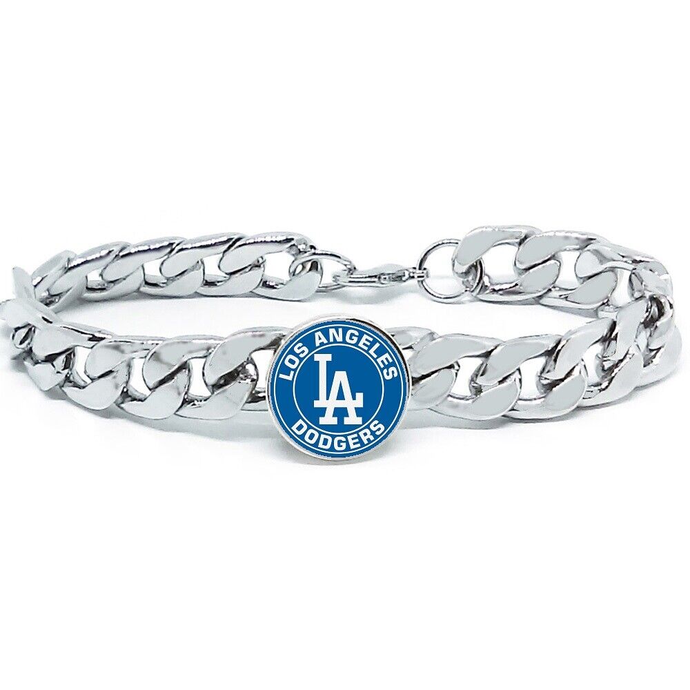 Special Los Angeles Dodgers Silver Mens Curb Link Chain Bracelet Gift D4R