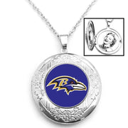 Baltimore Ravens Womens 925 Silver 20" Link Chain Necklace And Photo Locket D16