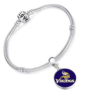 Minnesota Vikings Womens Silver Snake Link Bracelet Football Gift D13