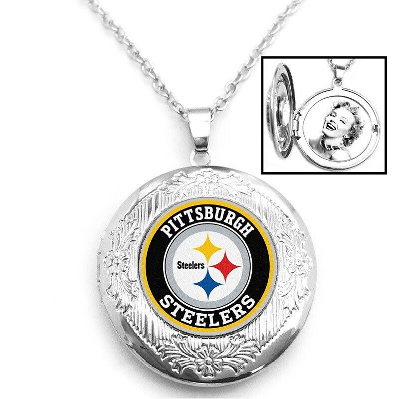 Special Pittsburgh Steelers Womens 925 Silver Link Locket Necklace Gift D16