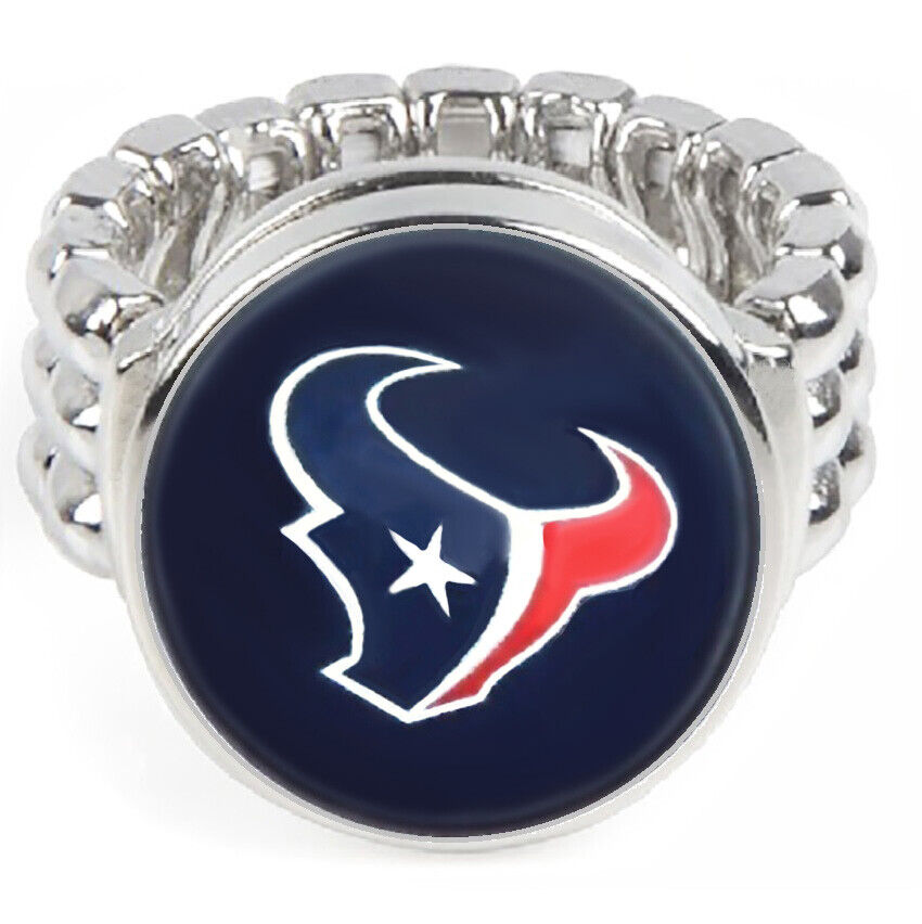 Houston Texans Silver Men'S Women'S Football Ring Fits All Sizes W Gift Pk D2