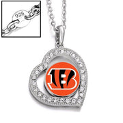 Cincinnati Bengals Women 925 Sterling Silver Link Chain Necklace And Pendant D19