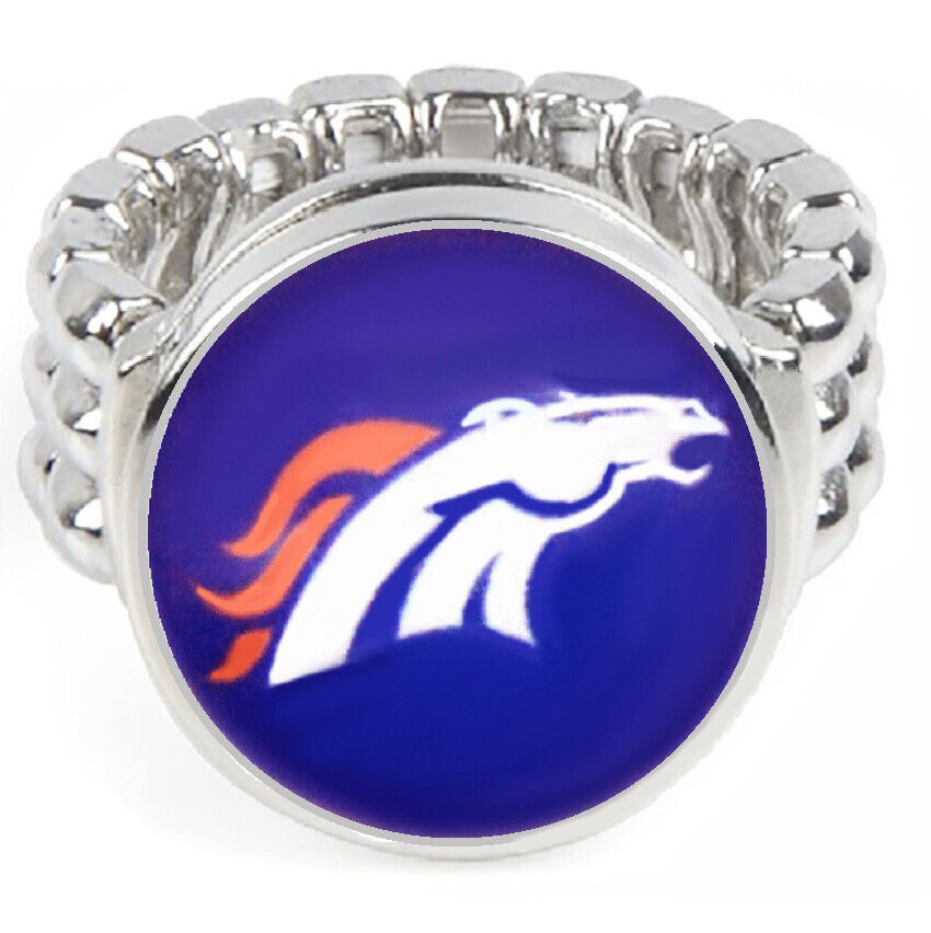 Denver Broncos Silver Mens Womens Football Ring Fits All Sizes W Gift Pk D2