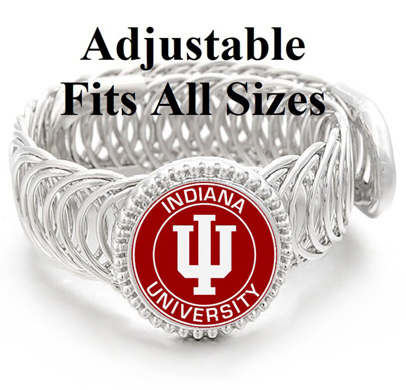 Indiana University Hoosiers Mens Silver Adjustable Bracelet Jewelry Gift D11