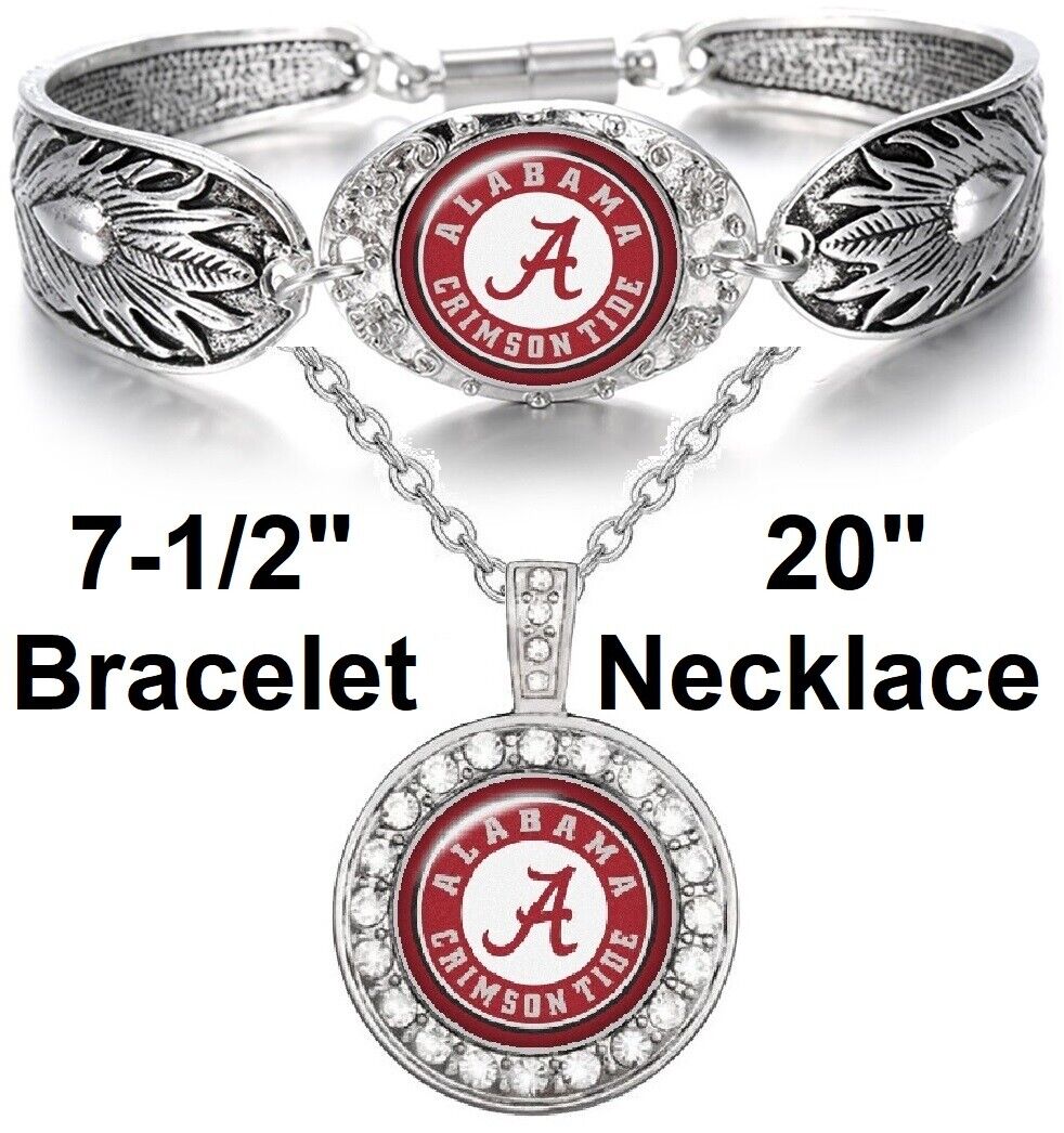 Alabama Crimson Tide Womens Mens Necklace, Bracelet, Ring, Pin Jewelry Gift