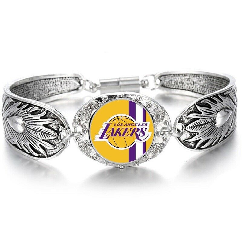 Special Los Angeles Lakers Tibetian Sterling Silver Bracelet Basketball D3