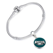 Philadelphia Eagles Sterling Silver Womens Chain Football Bracelet W Giftpk D13C