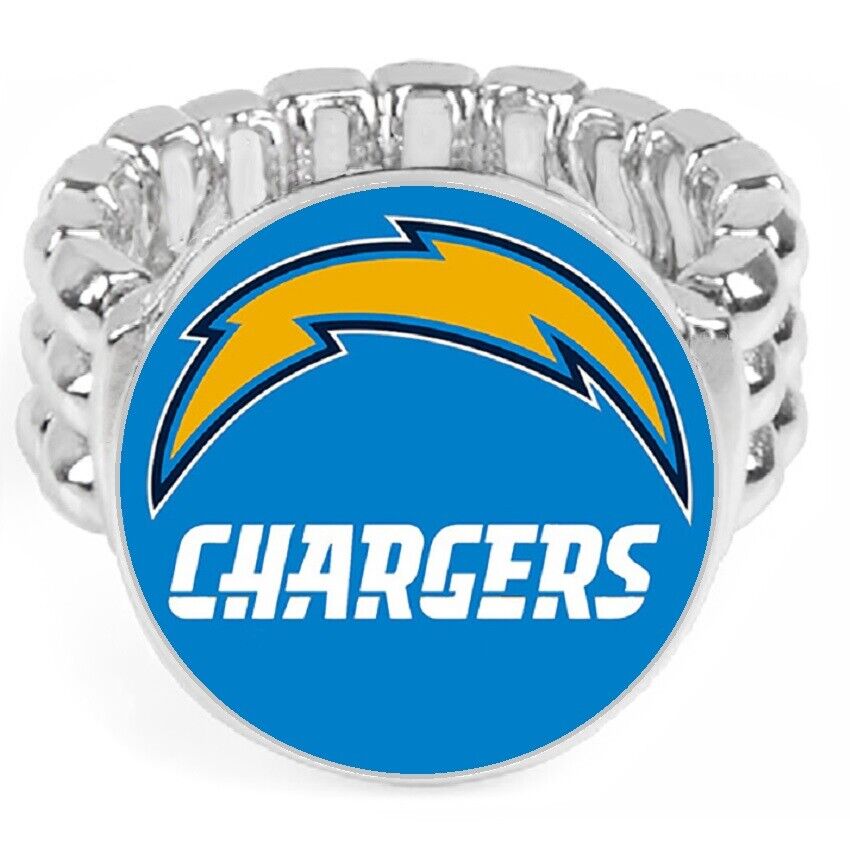 Los Angeles Chargers Silver Mens Women'S Football Ring Fits All Sizes Gift Pk D2