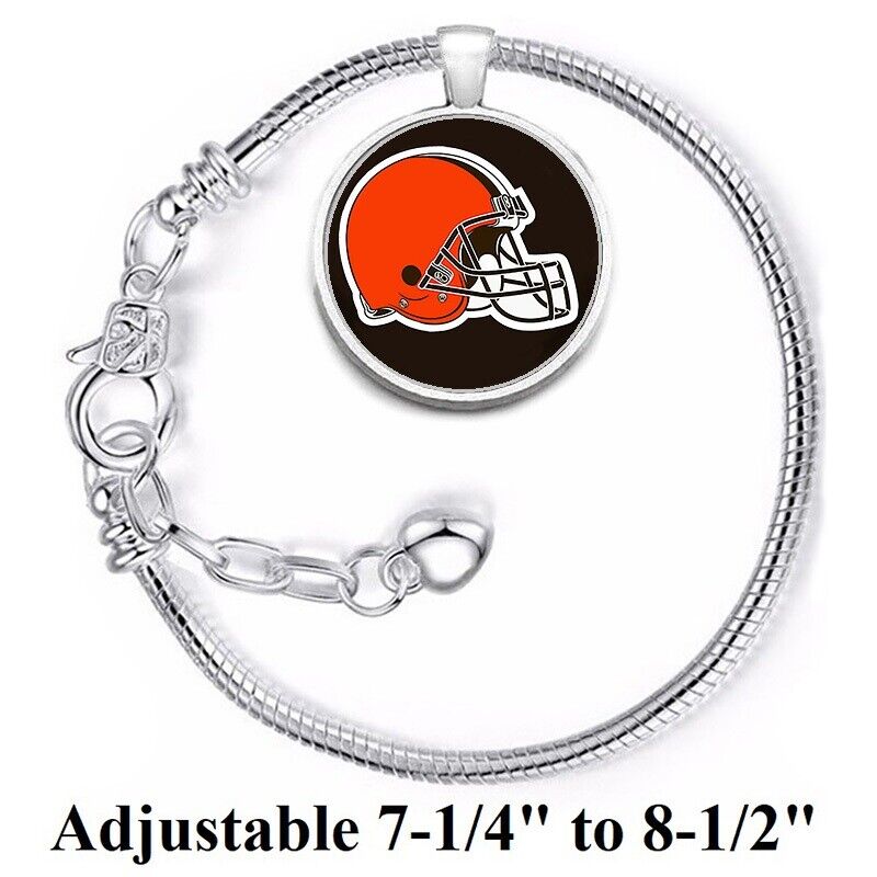 Cleveland Browns Silver Womens' Link Bracelet W Gift Pkg D10