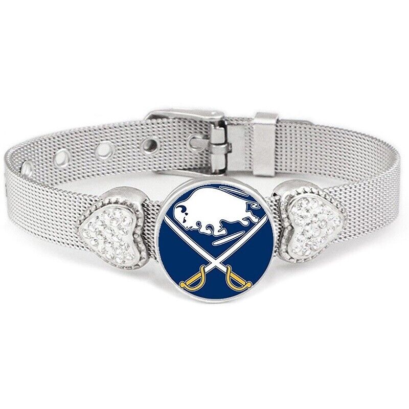 Buffalo Sabres Womens Adjustable Silver Hearts Bracelet Jewelry Gift D26