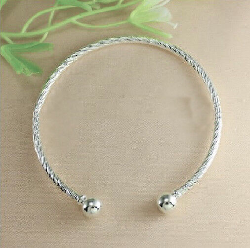 Wholesale 10 Pieces 925 Sterling Silver Bracelet Bangle Womens Adjustable Twist