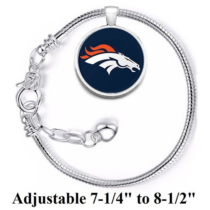 Denver Broncos Silver Women;S Link Bracelet W Gift Pkg D10