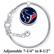 Houston Texans Silver Women'S Link Bracelet W Gift Pkg D10