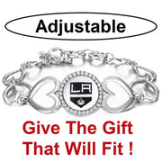 Los Angeles Kings Hockey Team Womens Silver Bracelet W Gift Pkg D27