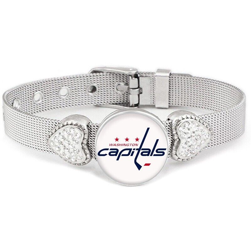 Washington Capitals Womens Adjustable Silver Bracelet Jewelry Gift W Giftpkg D26