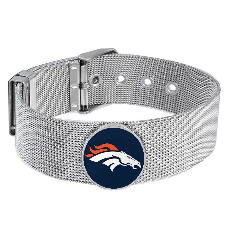 Denver Broncos Mens Womens Silver Adjustable Bracelet W Gift Pkg D6