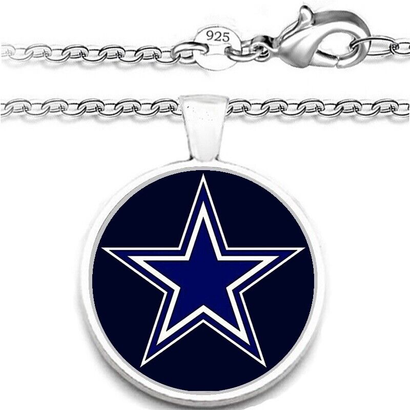 Large Dallas Cowboys Necklace Stainless Steel Chain Nfl Football Free Ship' A1