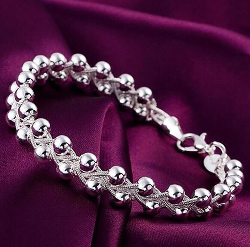 925 Sterling Silver Women's 10mm Wide 8" Link Chain Bracelet