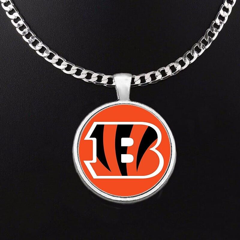 Cincinnati Bengals Mens Womens 24" Stainless Steel Chain Pendant Necklace D5