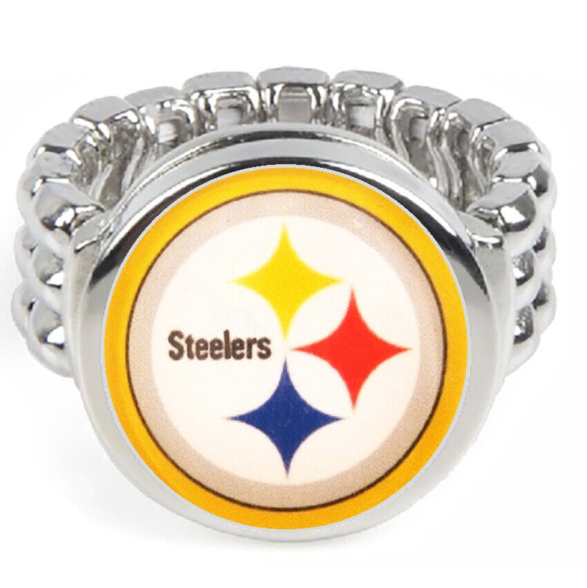 Pittsburgh Steelers Gift Set Womens 925 Sterling Silver Necklace With Ring D18D2