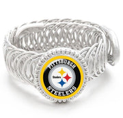 Special Pittsburgh Steelers Football Silver Mens Womens Bracelet W Gift Pkg D11