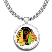 Large Chicago Blackhawks 24" Necklace Stainless Chain Hockey Free Ship' D30