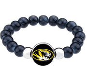 Mizzou University Missouri Tigers Womens Mens Black Bead Chain Bracelet Gift D1