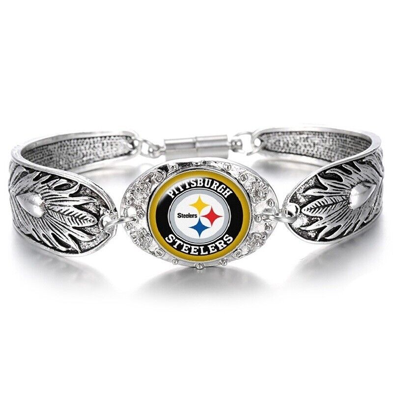 Special Pittsburgh Steelers Womens Sterling Silver Bracelet Jewelry W Gift Pk D3