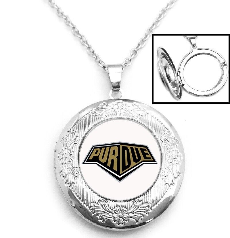 Purdue Boilermakers Sterling Silver Link Chain Necklace With Locket Gift D16