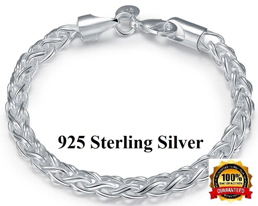 925 Sterling Silver Bracelet Women's Twisted Rope 6mm Opulent + Gift Pkg D135