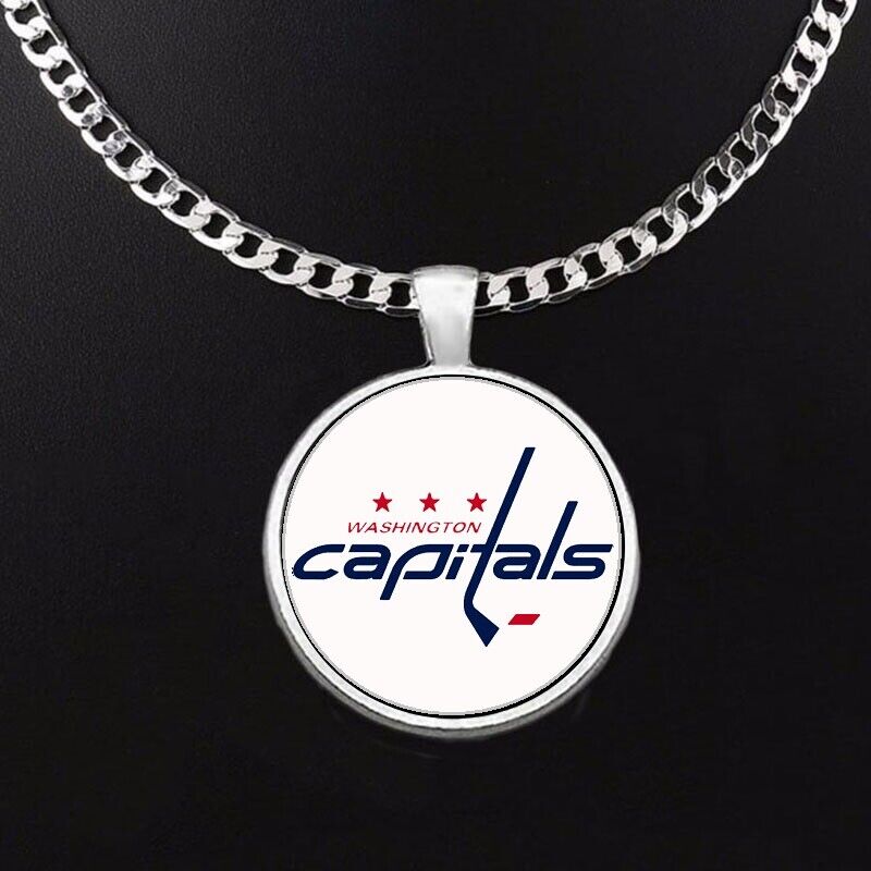 Large Washington Capitals Necklace Stainless Steel Chain Hockey Free Ship' D5