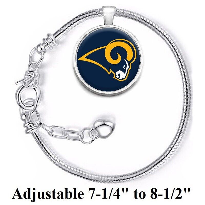 Los Angeles Rams Silver Women'S Link Bracelet W Gift Pkg D10