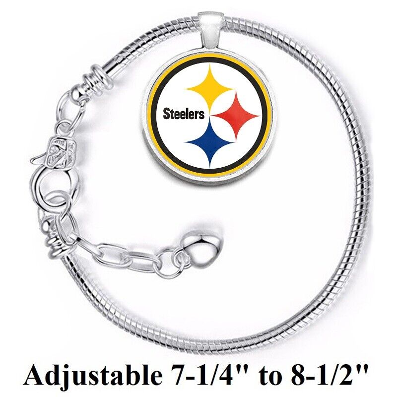 Pittsburgh Steelers Silver Womens Link Bracelet W Gift P D10