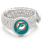 Miami Dolphins Football Sterling Silver Mens Womens Wrap Bracelet W Giftpkg D11