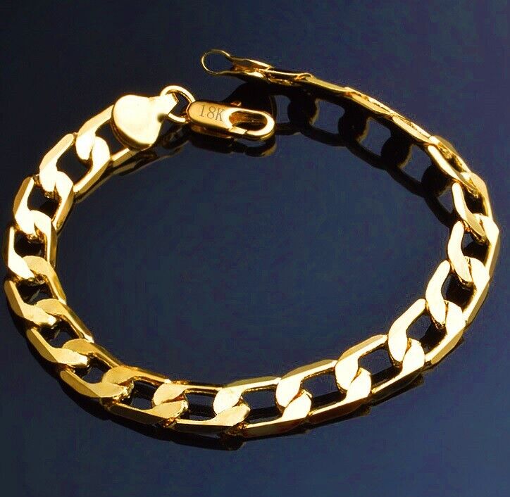 18k Yellow Gold Women's Teens Small 7" Curb Link Chain Bracelet wGiftPkg D631