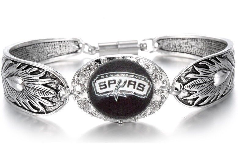 Women'S San Antonio Spurs Sterling Silver Bracelet Basketball W Gift Pkg D3