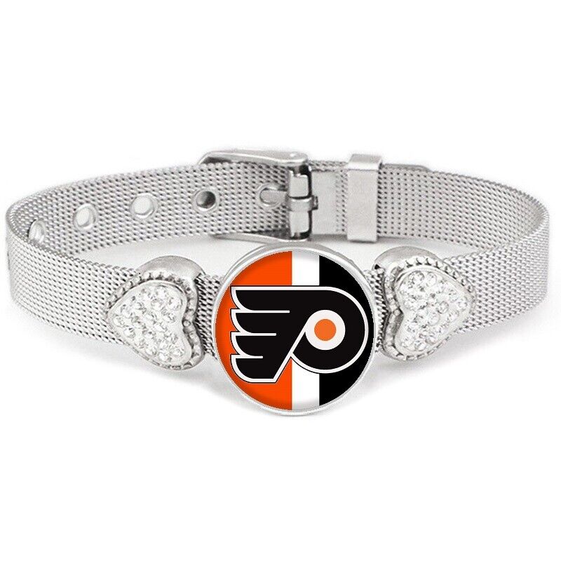 Special Philadelphia Flyers Womens Adjustable Silver Hearts Bracelet Jewelry D26