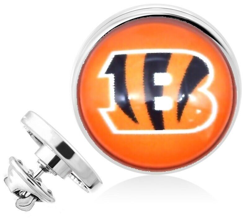 Cincinnati Bengals Silver Pin Lapel Broach Football Team Gift W Gift Pkg D23