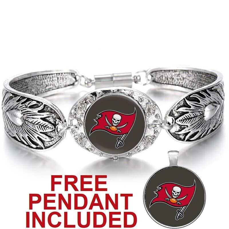 Tampa Bay Buccaneers Women'S Tibetian Silver Bracelet Football W Gift Pkg D3