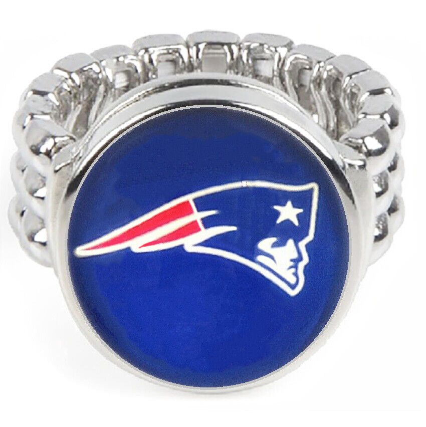 New England Patriots Silver Mens Womens Football Ring Fits All Sizes W Gift P D2