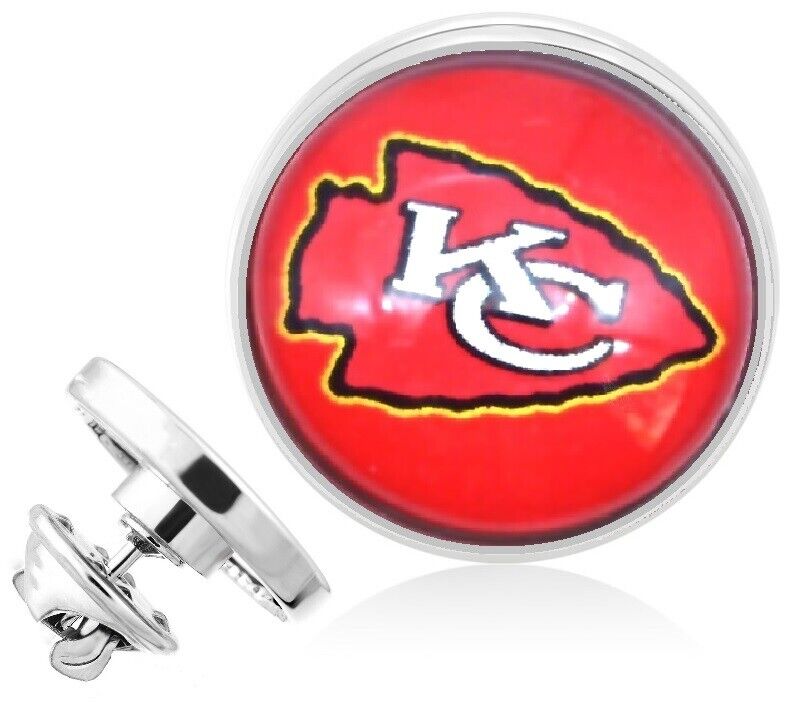 Kansas City Chiefs Silver Pin Lapel Broach Football Team Gift W Gift Pkg D23