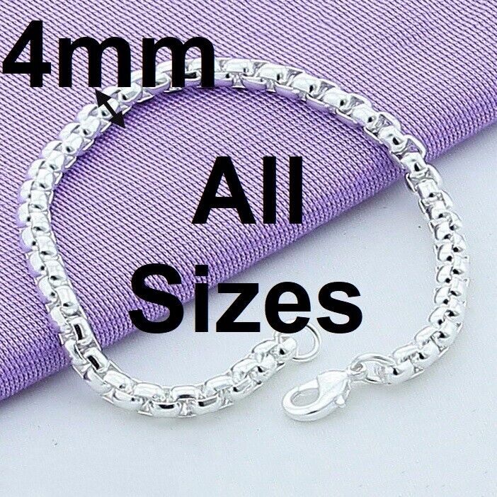 925 Sterling Silver Bracelet Womens Chain Link Small Sizes 5" 6" 6.5" 7" 7.5" 8"