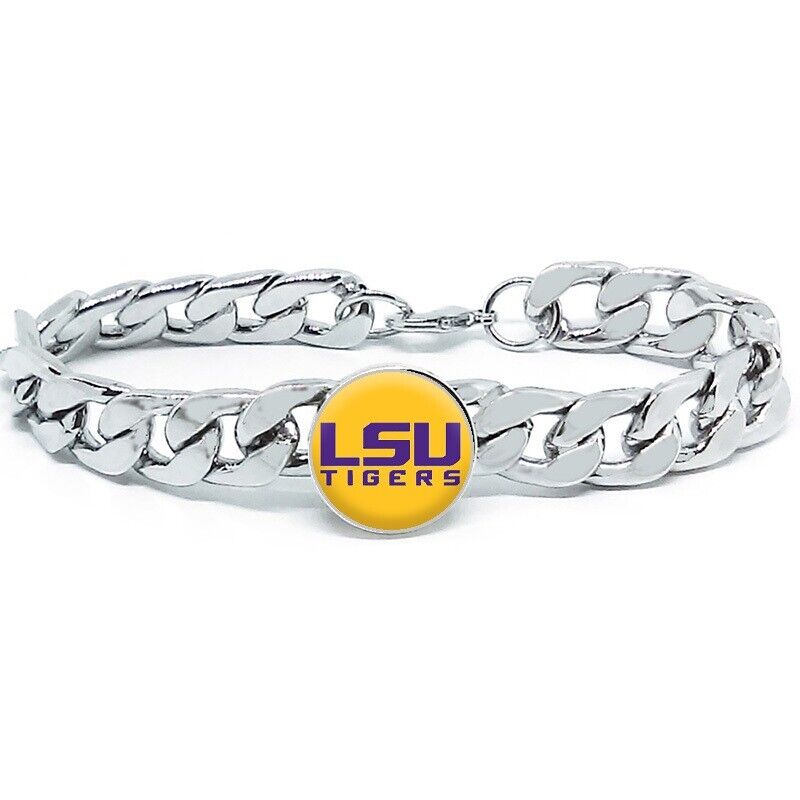 Lsu Tigers Mens Link Chain Bracelet University State Football Gift D4