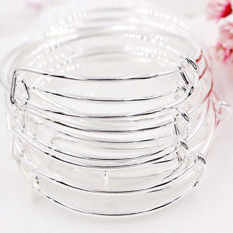 10 Pc Set Sterling Silver Womens Small Children's Size DIY Bracelet Bangle D258